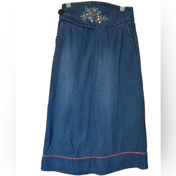 NWT Marc Jacobs Embroidered Jean Maxi Skirt - Picture 3 of 12